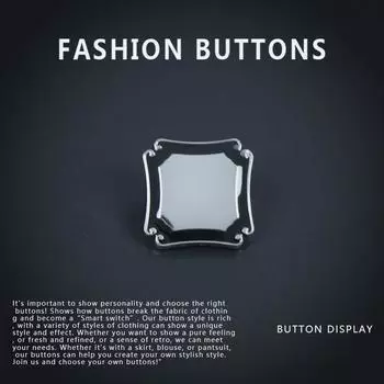 10 шт. Пуговицы для рубашки Высококачественные пуговицы для свитера Изысканные квадратные пуговицы для кардигана Одежда Шерстяное пальто Одежда Металлические пуговицы Black * 15MM