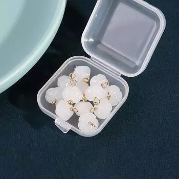 10 шт. Пуговицы из имитации нефрита, Ретро пуговицы для чонсама, ханфу, в стиле тан, Аксессуары для женской одежды, Рубашка, Кардиган, Жемчужные стеклянные пуговицы 1 #white [10mm] * 10mm * round