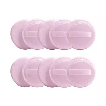 10 шт. Пуховка Хлопковая Косметическая для Лица Макияж Пуховки Подушечки с Лентой для Рассыпчатой и Тональной Пудры 2,36 дюйма One Size розовый