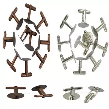 10 шт., пустая основа, запонки, запонки, сделай сам, свадебные формальные запонки, серебро серебряный