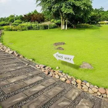 10 шт. пустые указатели со стрелками в эту сторону с кольями 43,18 x 15,24 см, указатели для двора на свадьбу с кольями, указатели для двора, знаки для вечеринок на день рождения со стрелкой белый