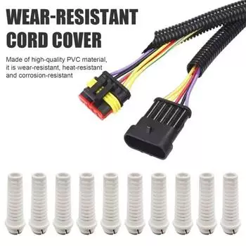 10 шт. ПВХ кабельный ввод 6 мм защитный кожух для снятия натяжения прочный протектор провода белый