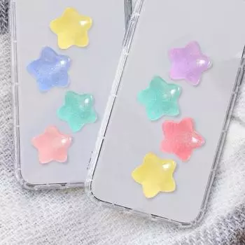 10 шт., яркие цветные бусины со звездами, милые украшения из смолы для DIY ювелирных изделий, аксессуары для чехлов для мобильных телефонов жёлтый