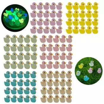 10 шт. яркие цветные поделки в виде утки, изысканные полезные мини-светящиеся крошечные игрушки, украшение для кукольного дома светло-фиолетовый