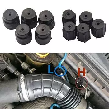 10 шт. R134a крышка кондиционера, уплотнительная крышка 5 шт. крышки высокого переменного тока 5 шт. крышки низкого переменного тока 16 мм аксессуары для кондиционера чёрный