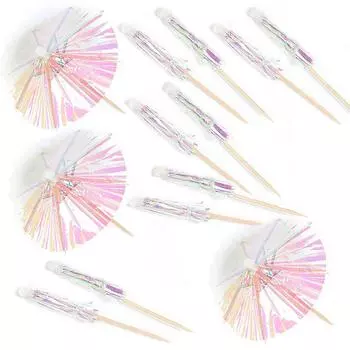 10 шт. Радужный мини-бумажный коктейльный зонтик, модный выбор напитков и украшений для кексов - забавное летнее украшение для вечеринок