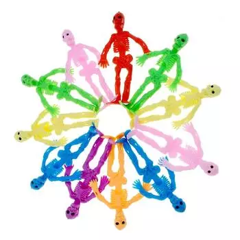 10 шт. растягивающийся мягкий резиновый череп скелет кукла зомби хитрые детские игрушки Хэллоуин Декор вечерние реквизит веселый декомпрессионный подарок