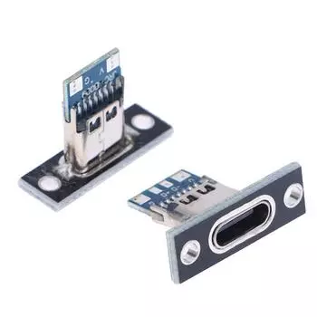 10 шт. разъем USB 3.1 Type C с винтовой фиксирующей пластиной Type-C USB Jack 3.1 Type-C 2Pin 4Pin женский разъем Jack порт зарядки 2Pin