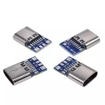 10 шт. разъем USB 3.1 типа C 14-контактный гнездовой разъем сквозные отверстия печатной платы 180 вертикальный экран USB-C1 10pcs