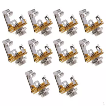 10 шт. разъемов 1/4 Inch 6,35 мм для микрофона TS гнездо женский разъем панельное крепление для электрогитары