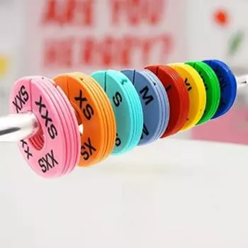 10 шт. разделителей размеров, практичные круглые разделители для сортировки одежды, компактные разделители размеров одежды красный