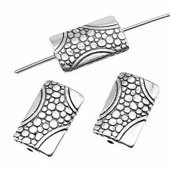 10 шт., разделители, ювелирные изделия своими руками, резные прямоугольные проставки с маленькими отверстиями, бусины 15x9x3 мм, размер отверстия 1 мм B13794 античный серебряного