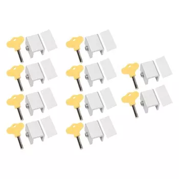 10 шт. раздвижных оконных замков, алюминиевых, регулируемых, легко устанавливаемых, защитные стопоры для окон с ключами