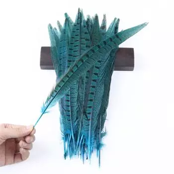 10 шт. разноцветные куриные перья, натуральные перья из хвоста фазана, 25-30 см, для праздничной одежды, изготовления ювелирных изделий, украшение в виде шлейфа 25-30 CM красный