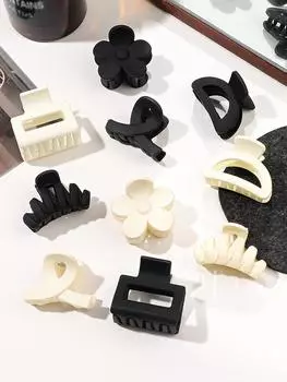 10 шт. разноцветных средних заколок-крабов для волос, нескользящие, с сильной фиксацией, для женщин и девочек с тонкими густыми волосами Size fits all