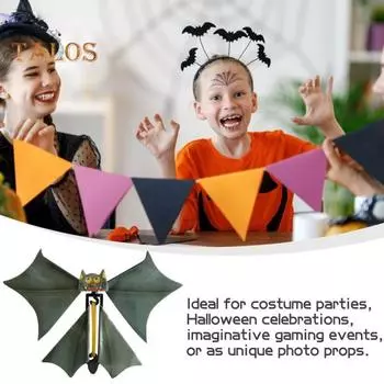 10 шт. реквизит для летучих мышей, легкая портативная жуткая игрушка-летучая мышь на Хэллоуин, праздничное украшение для вечеринки, прочная детская и взрослая летучая мышь, хитрый реквизит для розыгрышей 10pcs