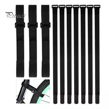 10 шт. ремней для велосипедных колес, регулируемые ремни для фиксации велосипедных колес с пряжкой, простые в использовании ремни для стабилизации велосипедных колес для транспортировки велосипедов чёрный