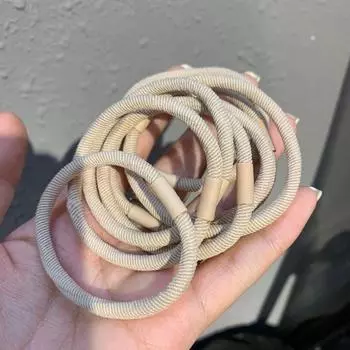 10 шт. резинки для волос из саржи коричневого цвета, простые корейские эластичные резинки для волос для женщин и девочек, резинки для волос, аксессуары Size fits all