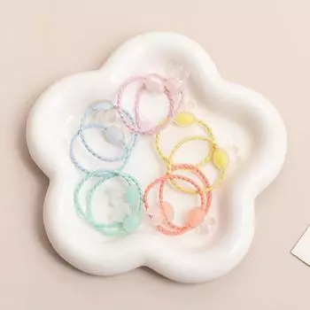 10 шт. резинки для волос с изображением кролика конфетного цвета, симпатичные цветочные держатели для хвостиков на открытом воздухе flower