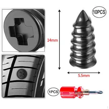 10 шт. резиновые гвозди для ремонта шин, вакуумные наборы, с отверткой, комплект заглушек Fast 5.5mmx14mm
