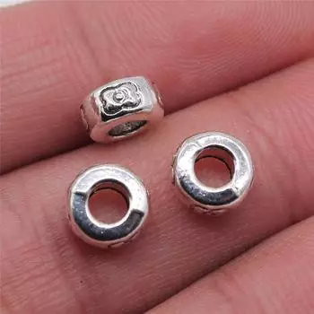 10 шт. резные бусины-разделители цвета античного серебра 8x8x4 мм, подвески из металлического сплава, аксессуары для ювелирных изделий