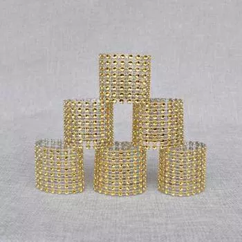 10 шт., ромбовидная сетка, обёрточная бумага со стразами, кольцо для салфеток, свадебное рождественское украшение на стул для вечеринки серебряный