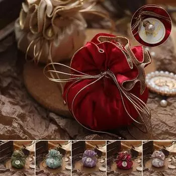 10 шт. роскошных сумочек на шнурке для подарков на различные праздники, идеально подходящих для свадьбы, дня рождения, годовщины, подарочных коробок для подарков 10pcs