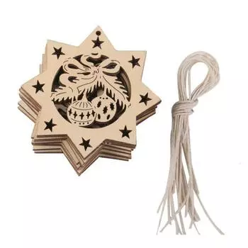 10 шт. Рождественская елка Деревянные украшения в форме колокольчиков Подвесное украшение для дома