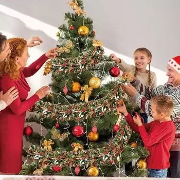 10 шт. Рождественская гирлянда из мишуры, металлическая елочная мишура, блестящая рождественская елочная гирлянда, подвесная B