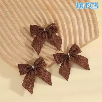 10 шт. Рождественские банты Рождественские украшения Золотые красные банты Рождественские елочные украшения 2025 года Украшения Мини-банты