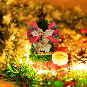 10 шт. Рождественские банты, тканевые банты с подвеской-колокольчиком, рождественские декоративные подвески B