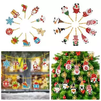 10 шт. Рождественские бумажные открытки Diy Full Diamond 5D Diamond Painting Рождественская елка Подвеска