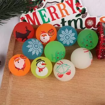 10 шт. рождественские/хэллоуинские светящиеся в темноте эластичные мячи-игрушки резиновые твердые прыгающие мячи для вечеринок декоративные реквизиты детские подарки Halloween 24mm