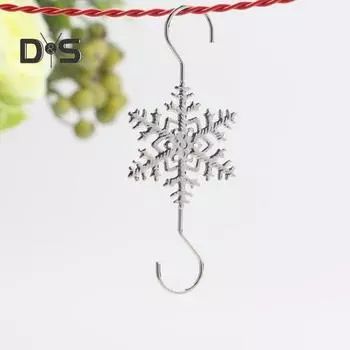 10 шт. Рождественские крючки в форме снежинок, металлические S-образные крючки для украшений, рождественские елки, крючки для маленьких украшений серебряный