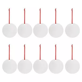 10 шт. Рождественские подвески, заготовки для сублимационных украшений, объемная печать на горячем прессе, круглая форма, подвесное украшение для рождественской елки, индивидуальные заготовки для поделок M