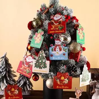 10 шт. Рождественские поздравительные открытки для детей, мини-поздравления на Рождество, поздравительные открытки на год, подарочная карта