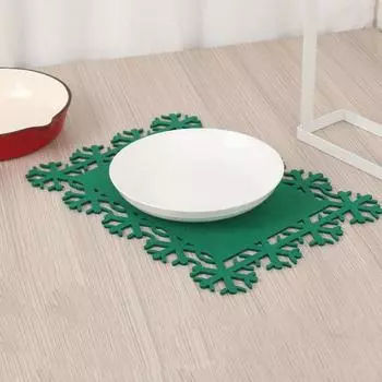 10 шт. рождественские противоожоговые защитные салфетки для столовых приборов с полыми снежинками, однотонные праздничные новогодние салфетки M