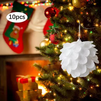 10 шт. Рождественские шары для Рождества, многоразовые 3,9 дюйма для дома, годовщины, Petals