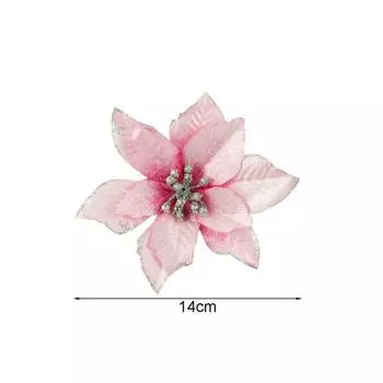 10 шт. Рождественские украшения, блестящие искусственные цветы, рождественская елка, декор для домашней вечеринки, новогодние украшения, подарок фиолетовый