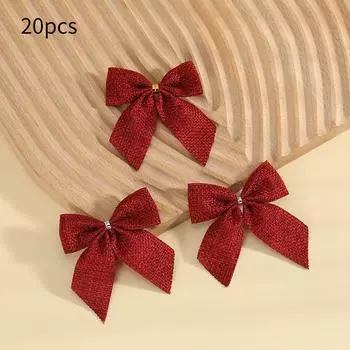 10 шт. Рождественский бант, украшение для рождественской елки, подвесные украшения, бант для рождественского венка, Новый год 2025, подарки Navidad, бант