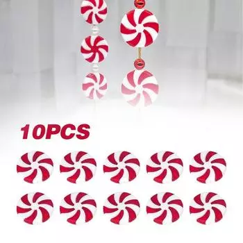 10 шт. Рождественский елочный кулон в виде конфеты украшение пластиковый леденец рождественская вечеринка