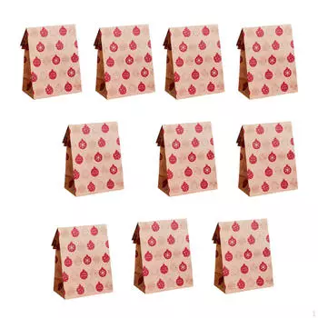 10 шт. Рождественский подарочный пакет, упаковочные пакеты для еды, сладости, выпечка для украшения дня рождения White and black