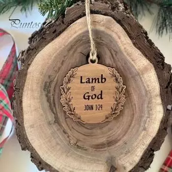 10 шт. Рождественское украшение в виде Иисуса из дерева, подвесная подвеска на елку для рождественских вечеринок, внутреннего/наружного украшения 10 pcs