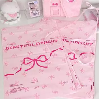 10 шт. розовые пластиковые курьерские сумки с бантиком и принтом экспресс-конверта упаковка одежды Конверты для доставки самоклеящаяся почтовая сумка