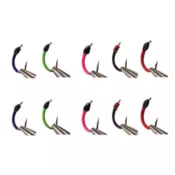 10 шт. розовый, черный, красный, зеленая личинка, кастрюля, рыба, муха, белая рыба, синий жаберный окунь, приманка для ловли нимфы зелёный