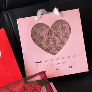 10 шт. розовый цветочный мешок подарочный мешок в форме сердца подарочная коробка букет упаковка сумки день святого валентина 10PCS