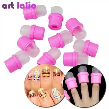 10 шт., розовый носимый дизайн ногтей, замачиваемый УФ-гель для снятия гель-лака, защитный чехол, инструмент для удаления маникюра