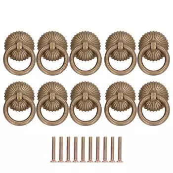 10 шт. Ручки для ящиков из высококачественной латуни, прочные, устойчивые к ржавчине, винтажный стиль, антикварные ручки для ящиков