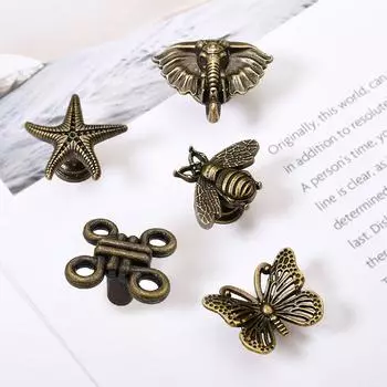 10 шт., ручки для ящиков, ручки для шкафа в форме бабочки, пчелы, одно отверстие, цинковый сплав