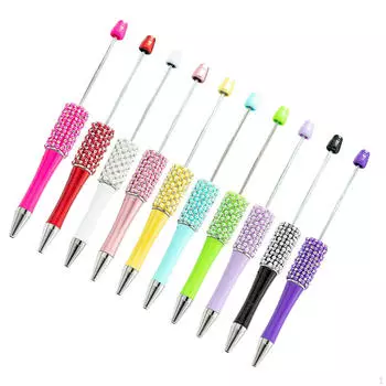 10 шт. Ручки с бисером, шариковая ручка, разноцветные бусины для